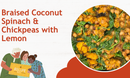 Braised Coconut Spinach & Chickpeas with Lemon